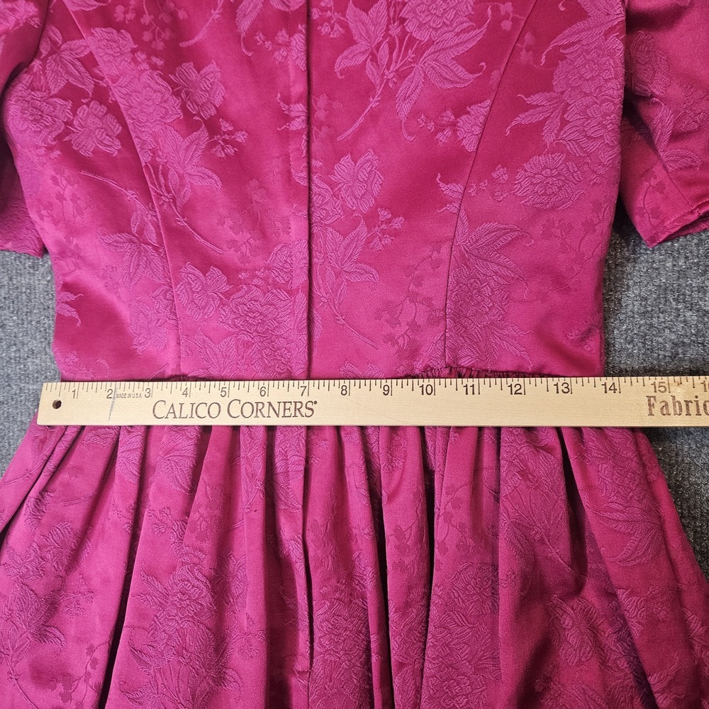 Jessica McClintock Fuchsia Floral Jacquard Mini Dress - Picture 14 of 15